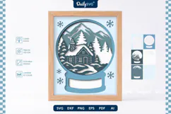 Snow Globe Shadow Box SVG | Layered Winter Scene Product Image 1