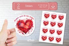 Mother’s Day Heart Stickers PNG Floral Mom Designs flowers Product Image 1