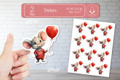 Valentine Cute Baby Animal Stickers Printable Mouse png Product Image 1