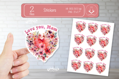 Mother’s Day Heart Stickers PNG Floral Mom Designs flowers Product Image 1
