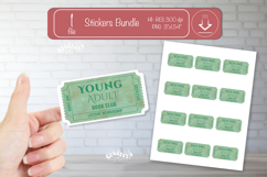 Book Club Ticket printable Sticker Reading Genre Ticket png Product Image 1