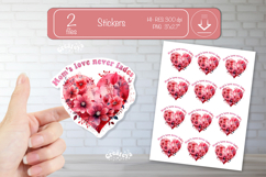 Mother’s Day Heart Stickers PNG Floral Mom Designs flowers Product Image 1