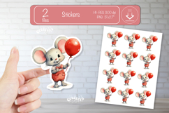 Valentine Cute Baby Animal Stickers Printable Mouse png Product Image 1