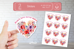 Mother’s Day Heart Stickers PNG Floral Mom Designs flowers Product Image 1