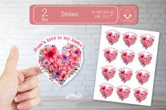 Mother’s Day Heart Stickers PNG Floral Mom Designs flowers Product Image 1