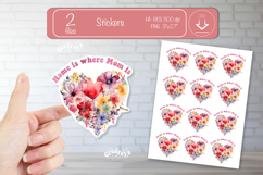 Mother’s Day Heart Stickers PNG Floral Mom Designs flowers Product Image 1