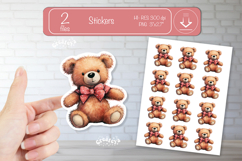 Valentine Cute Baby Animal Stickers Printable Teddy Bear png Product Image 1