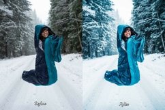 Elevate your winter photos with 35 Winter Glow Lightroom Presets. Create stunning effects with cold, vibrant, iced, and moody themes, perfect for families, bloggers, influencers, winter portraits, and holiday photography.