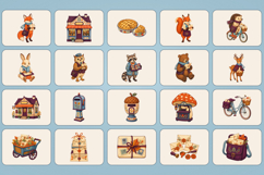 Little Autumn Society 100 Folk Gouache PNG Cliparts Product Image 6