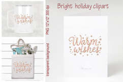 Golden Warm Wishes quote sublimation design clipart png Product Image 2