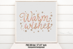 Golden Warm Wishes quote sublimation design clipart png Product Image 3