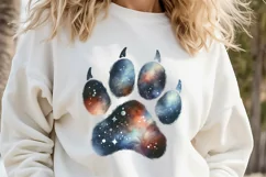 Dog paw imges | Cosmic paw print Sublimation clipart Product Image 2