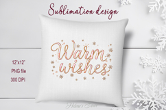 Golden Warm Wishes quote sublimation design clipart png Product Image 1