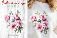 Summer flowers sublimation design png | Cute roses clipart Product Image 1