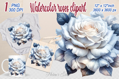 Watercolor Aesthetic Roses Clipart | Amazing bright Flower Product Image 1