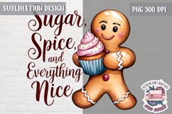 Gingerbread mans Christmas Sublimation design Watercolor Product Image 1