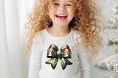Christmas coquette bows design|Red Green bow T-shirt clipart Product Image 1