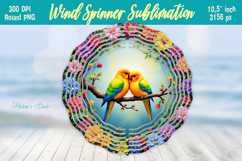 Cute birds windspinner |Lovebirds Wind spinner sublimation Product Image 1
