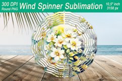 White Flowers Wind spinner designs| Wind spinner sublimation Product Image 1
