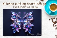 3d Crystal butterfly cutting board sublimation | Glass board Product Image 1
