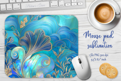 Iridescent blue ocean sublimation design mouse pad Product Image 1