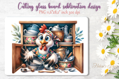 Cute chicken and funny quote cutting board sublimation png Product Image 1
