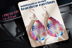 USA Patriotic firework teardrop earrings sublimation design Product Image 1