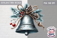 Christmas Rustic Sublimation Design PNG Rusty metal Bell Product Image 1