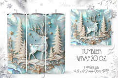 Christmas forest tumbler wrap 20oz sublimation | Magic deer Product Image 1