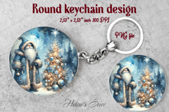 Christmas round keychain design | Santa Claus Car coaster Product Image 1
