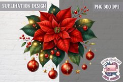 Christmas Poinsettia Flower Sublimation PNG winter Decor Product Image 1