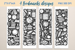 Back to school bookmark printable |Black and white Book craf Product Image 1