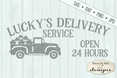 St. Patricks Day Truck Lucky's Delivery SVG DXF Cut File Product Image 2