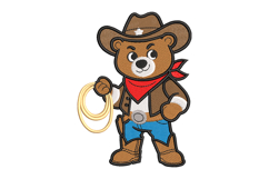 Cowboy Bear Machine Embroidery Design Product Image 1
