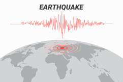 Illustration of an earthquake on a globe. Product Image 1