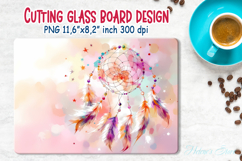 Boho dreamcatcher kitchen glass cutting board sublimation Product Image 2