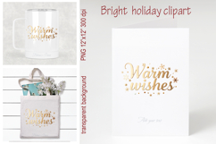 Golden Warm Wishes quote sublimation design clipart png Product Image 2