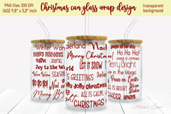 Merry Christmas quotes pattern design can glass wrap 16oz Product Image 2