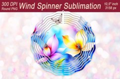 Watercolor Flowers Wind spinner | Wind spinner sublimation Product Image 1