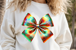Christmas coquette bows design|Red Green bow T-shirt clipart Product Image 2
