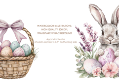 Watercolor Easter Clipart. Easter Bunny clipart. Cute Easter Product Image 4