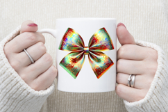 Christmas coquette bows design|Red Green bow T-shirt clipart Product Image 3