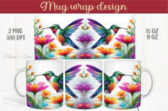 Cute Hummingbird mug wraps sublimation designs |Humming bird Product Image 1