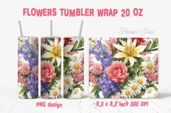 Florals tumbler | Flower tumbler|Sublimation tumbler flowers Product Image 1