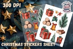 Christmas Sticker Sheet Quotes Winter Holiday PNG Watercolor Product Image 1