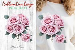 Summer flowers sublimation design png | Cute roses clipart Product Image 1