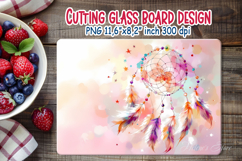 Boho dreamcatcher kitchen glass cutting board sublimation Product Image 1