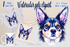 Cute dog clipart | Colorful dogs head sublimation design png Product Image 1