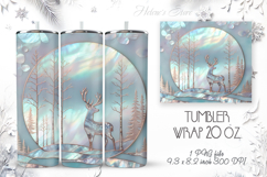 Christmas forest tumbler wrap 20oz sublimation | Magic deer Product Image 1