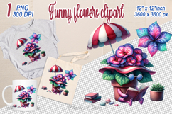 Cute flower clipart | Funny floral summer girly design Product Image 1